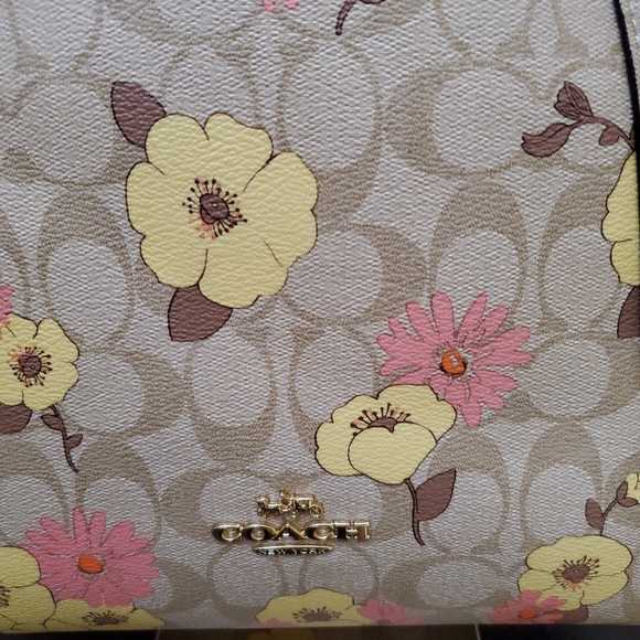Coach Kacey Satchel In Signature Canvas With Floral Cluster Print - Picture 9 of 16